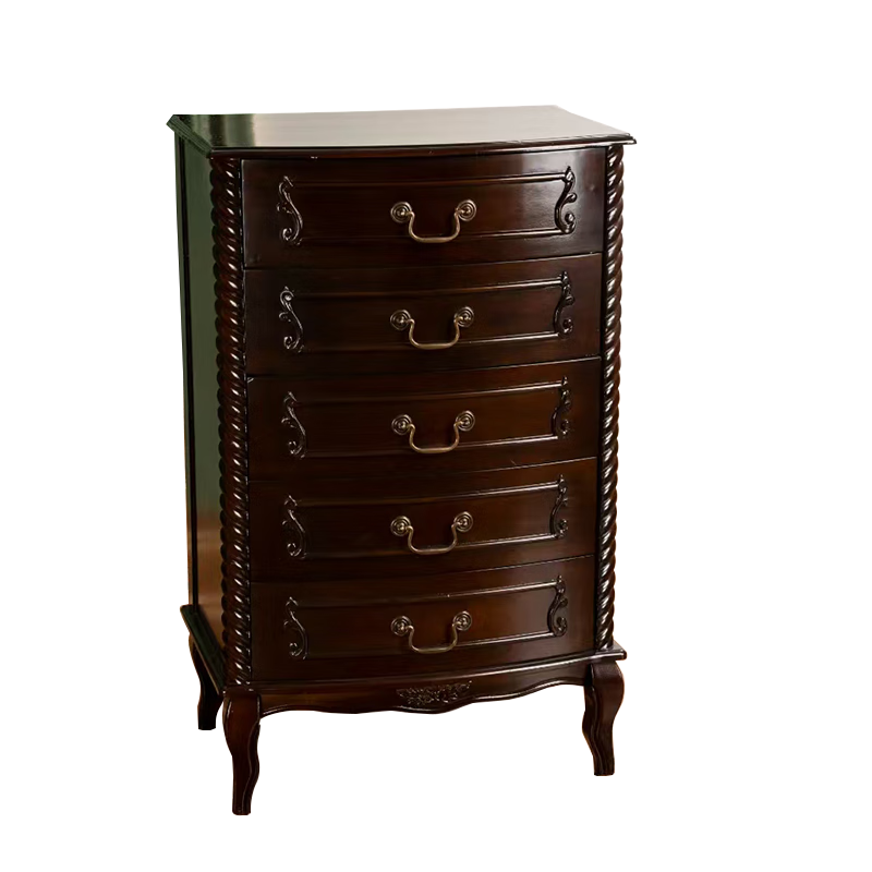 格瀾帝爾（growdear）斗柜美式實(shí)木五斗柜臥室五斗櫥創(chuàng)意抽屜柜客廳小斗柜儲(chǔ)物柜收納柜 五斗柜（610*400*950mm）胡桃色