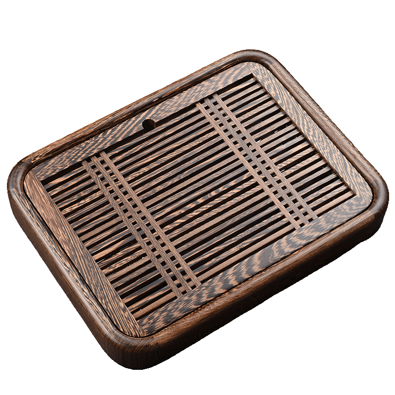 从简新款鸡翅木小茶盘家用实木蓄水盛水盘干泡小茶台简约储水茶托盘 鸡翅盛水小号(蓄水)27.5*20*5cm