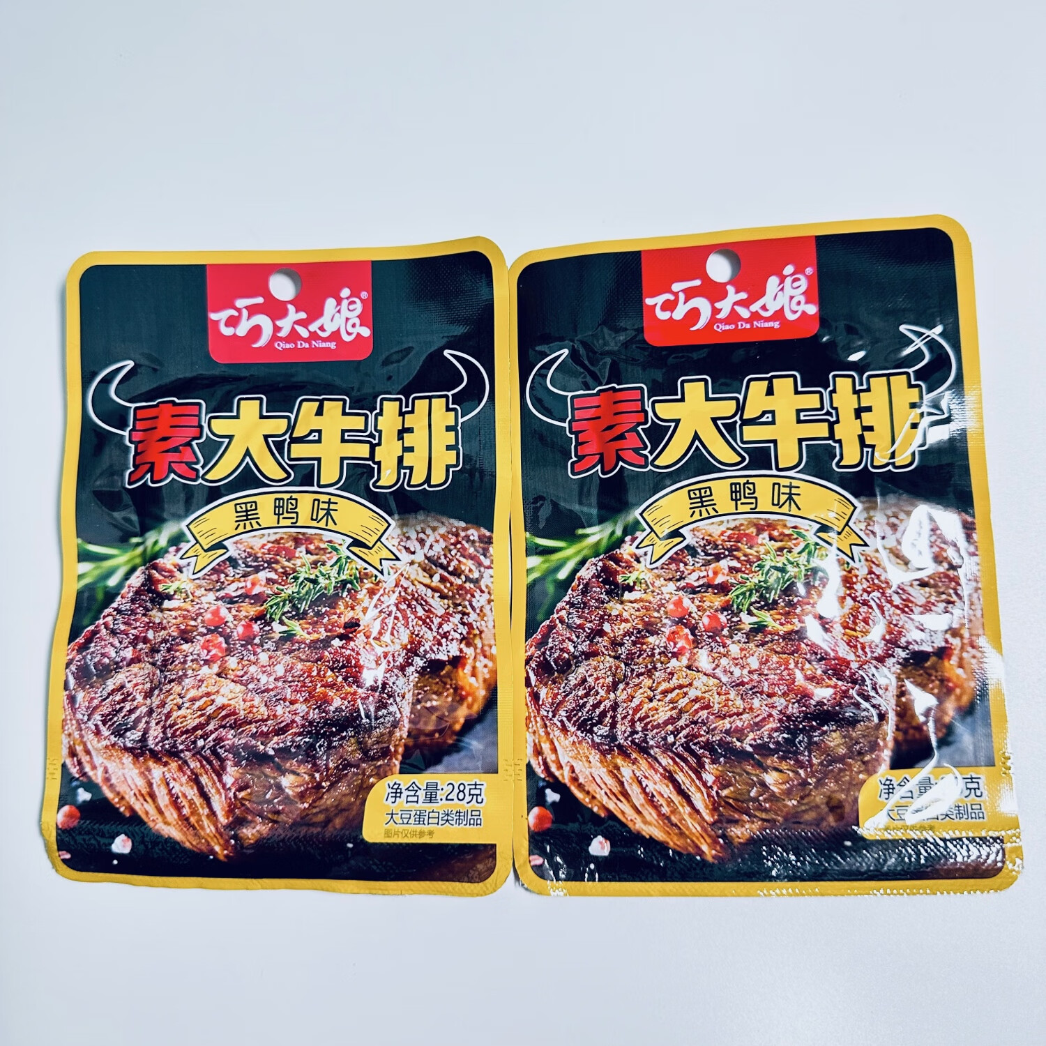 巧大娘巧大娘虎皮爆汁豆干素金钱肚火锅味魔芋制品零食 28克素大牛排