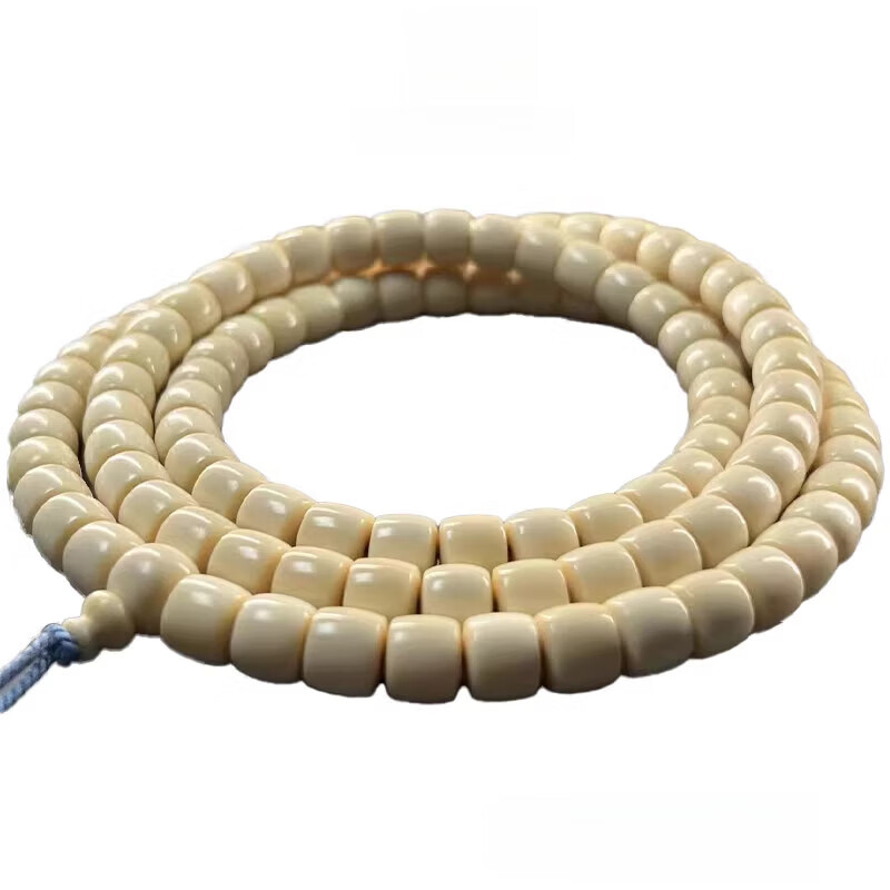 胖东来同款猛犸象手串牙冰料直切素珠手链直切项链佛珠文玩配饰 6X5mm(32颗)
