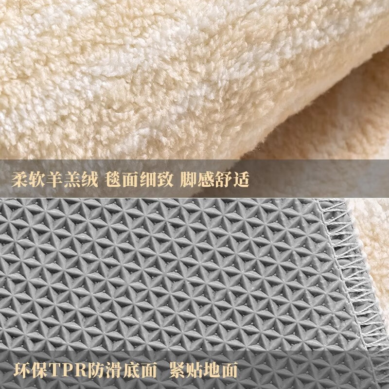 ZSVIP德国轻奢地毯圆形法式奶油风客厅卧室床边毯高级感化妆桌衣帽间毯 TF-201 1件 直径80厘米