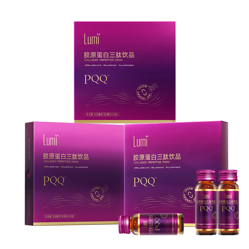 Lumi膠原蛋白三肽飲品彈性蛋白肽金頂側(cè)耳 30ml*30瓶裝