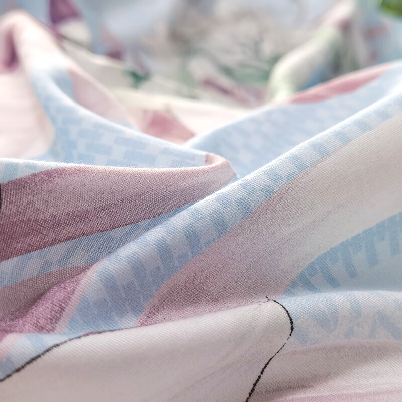 富安娜纯棉印花床单四件套/晴云秋月被套203*229cm