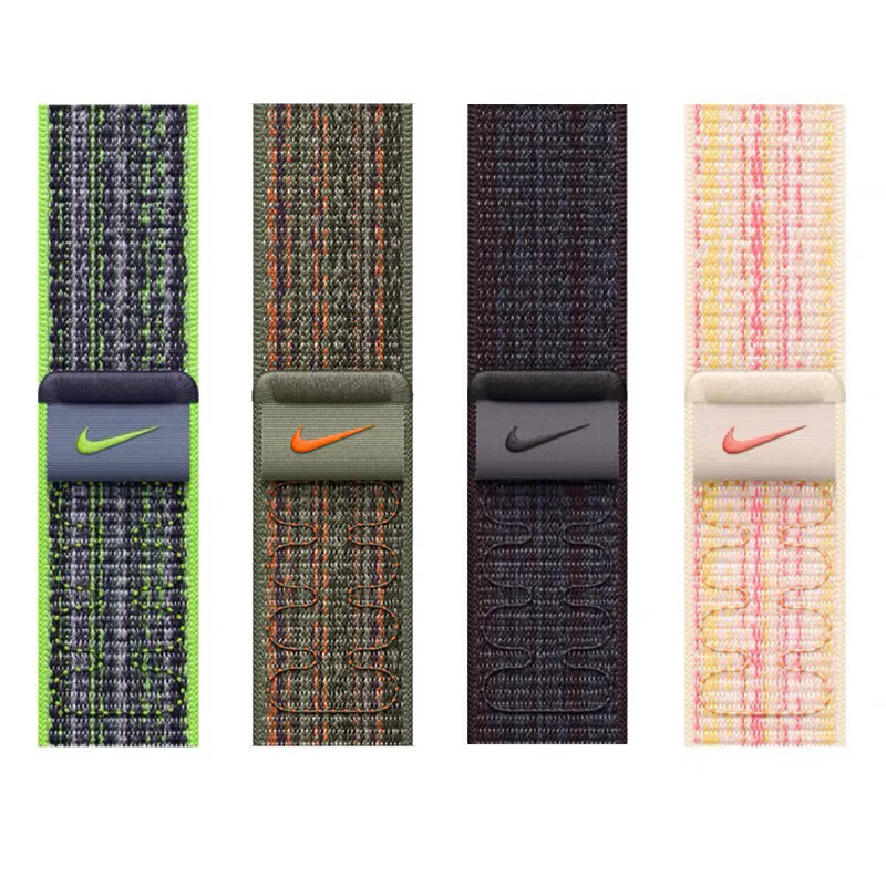 适用苹果手表表带耐克iwatchs10尼龙回环applewatch987Ultra腕带 新配色【NK灰配蓝】同款 【49mm】适用Watch  UItra1/2代