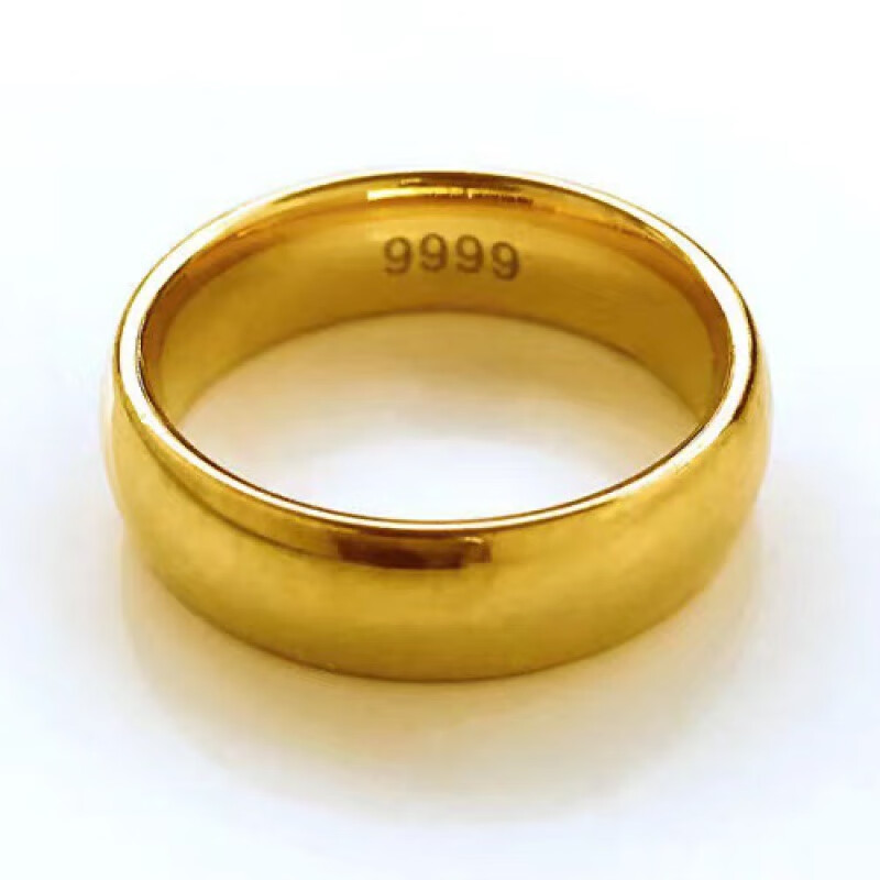 ABC越南沙金戒指快手男士女款光面情侣婚庆对戒简约戒子久 女中码8号(建议110-140斤)