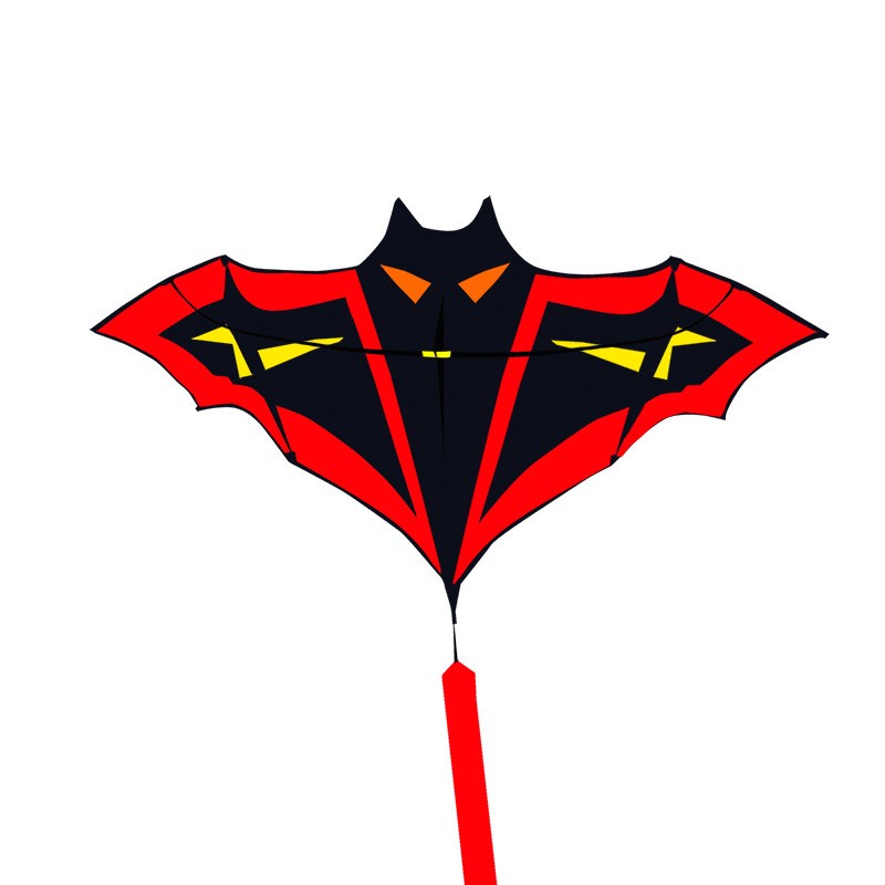 KELEIGE潍坊风筝春鸢新款大型大人儿童现代前撑杆蝙蝠风筝线轮玩具 1.8米闪电蝙蝠6米尾+18轮300线