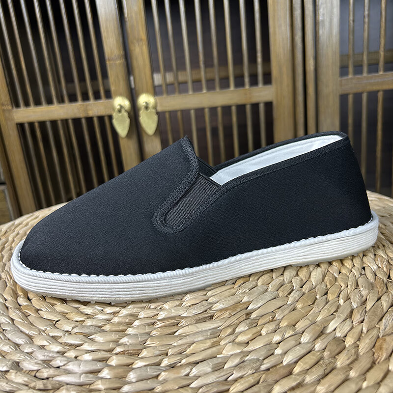 千层底布鞋男款礼服呢面料纯手工布鞋千层布底手工纳制透气耐穿 礼面明尙 46