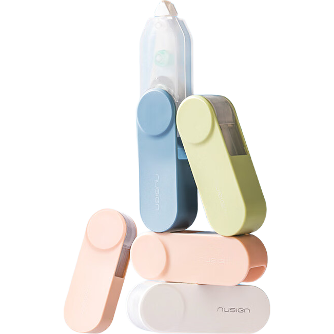 紐賽（NUSIGN）6米紐賽旋轉筆型修正帶_ 漢白玉 單只裝涂改順滑不易斷帶涂疊不起翹開(kāi)學(xué)必備 NS163修正帶 