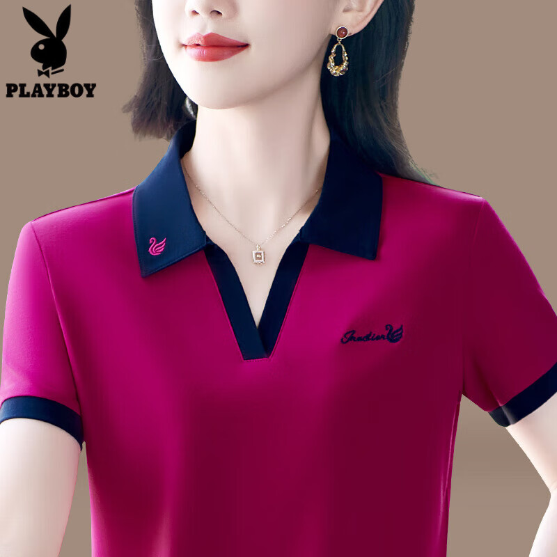 ���ڲ������������ӣ�PLAYBOY OUTDOOR��t��Ů���¿��ļ�����polo������Ůʿ��ɫ��˿�����������±� 561������ɫ M (�ʺ�80��-100�� ����͸����