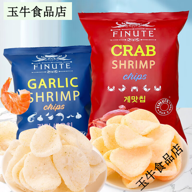 趣萊福（GOOG LIFE FINUTE）特大包韓國進(jìn)口網(wǎng)紅零食garlic趣萊福超大包蒜味蝦片薯片袋裝240g 蟹味82g*3袋
