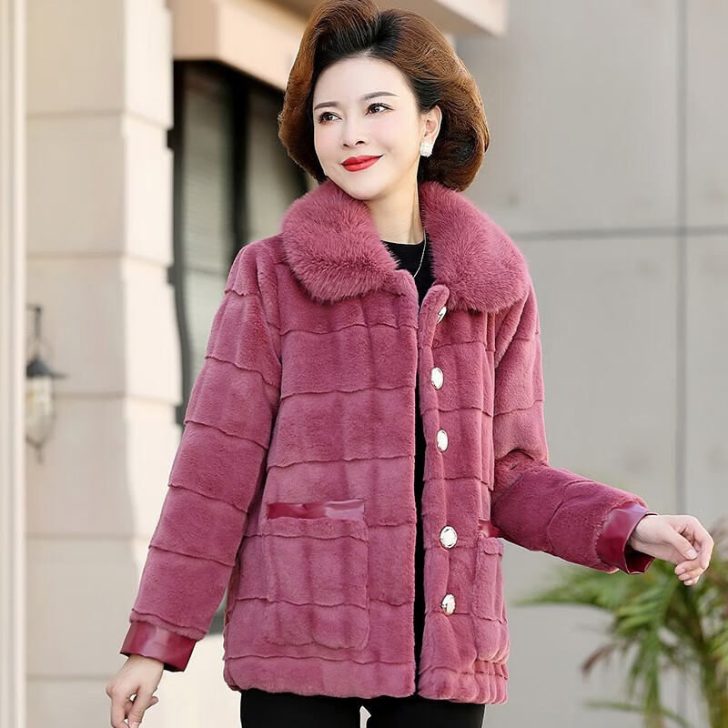 念予 中年人妈妈装冬装外套新羊毛毛呢大衣女高贵中老年女装时尚衣服