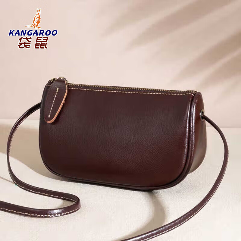 袋鼠(KANGAROO)复古包包女2025新款女包软皮时尚洋气马鞍包高级感百搭单肩斜挎包 米白色
