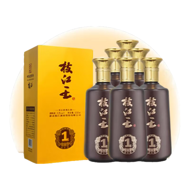 枝江【中华老字号】真年份1 42度浓香型白酒 纯粮食酒 42%vol 500mL 6瓶