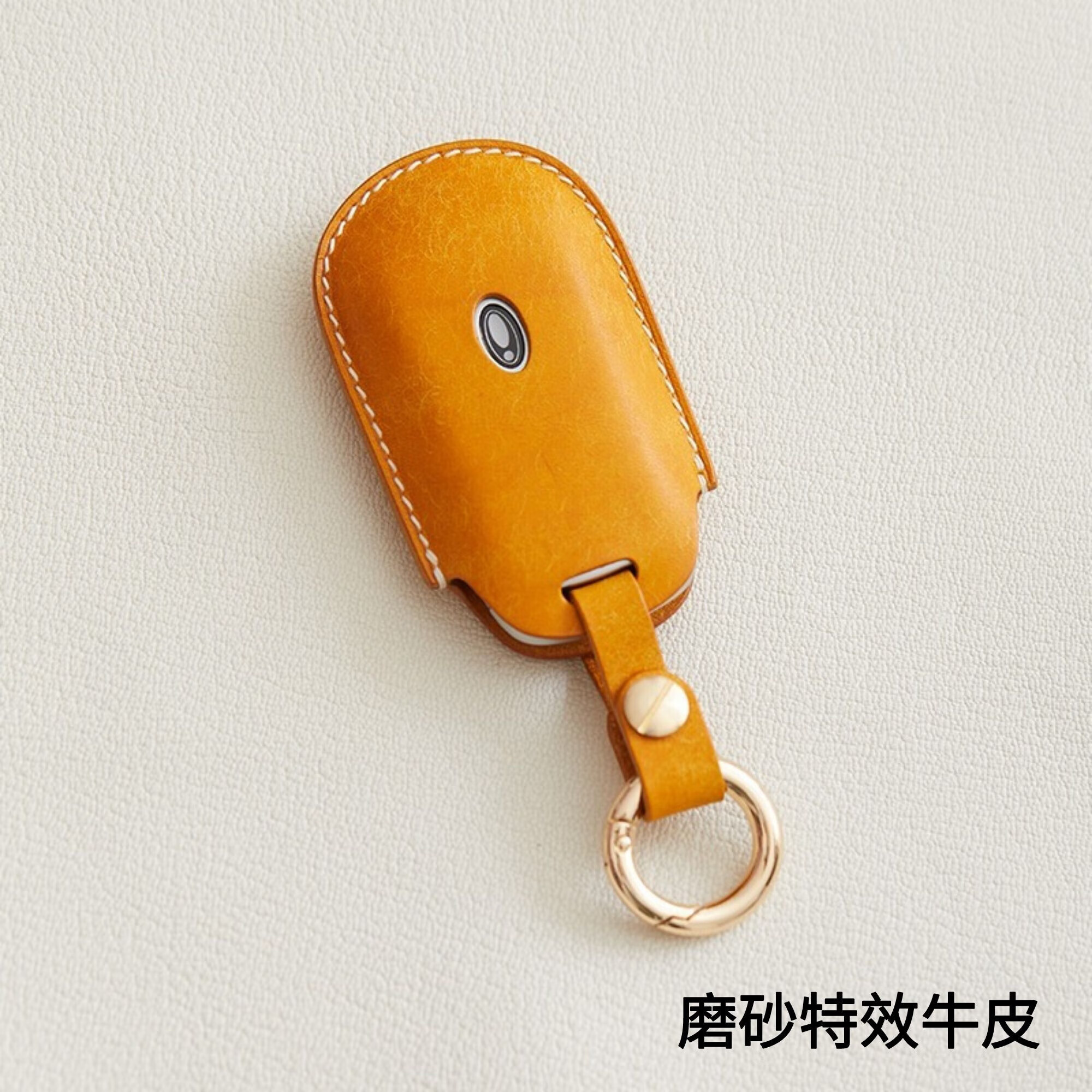 钥匙套长城新黑猫白猫芭蕾猫闪电猫可爱真皮纯手工定制 黄色
