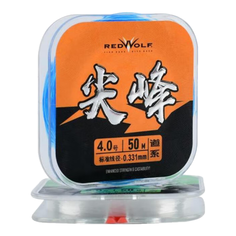 紅狼 尖峰魚(yú)線(xiàn)尼龍線(xiàn)貝克力原絲釣魚(yú)線(xiàn)黑坑競技湖庫野釣大物主子線(xiàn) 尖峰黑坑道系 50米 3.0