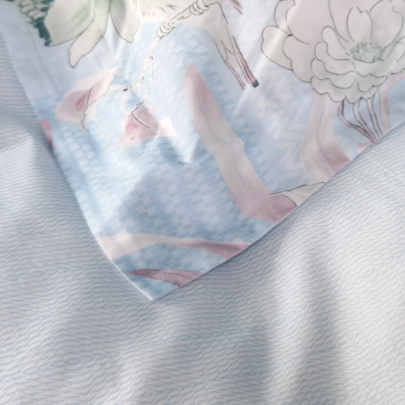 富安娜纯棉印花床单四件套/晴云秋月被套203*229cm