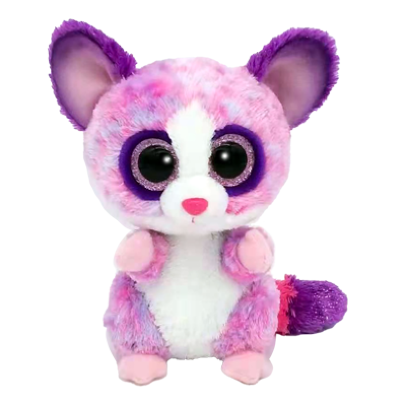 【9成新】TY动物毛绒玩偶儿童礼物贝贝-紫粉色浣熊36395安抚陪伴