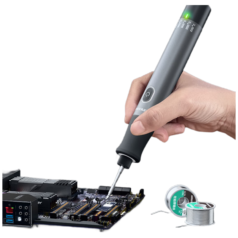 綠林電烙鐵家用小型維修焊接無線恒溫大功率便攜式充電焊錫槍21件套