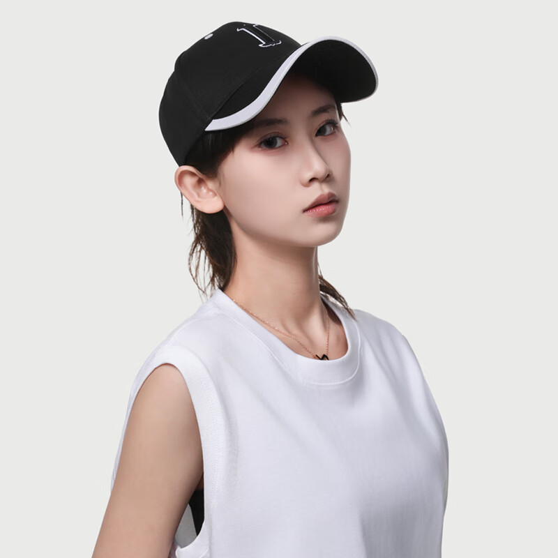 蒙斯朗瑞帽子女男潮流鸭舌帽四季韩版防晒遮阳帽户外运动棒球帽百搭太阳帽 黑色 均码 (可调节)