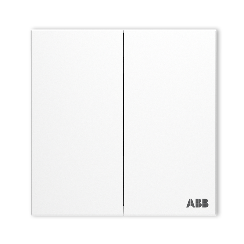 ABB 开关插座面板 二开双控双开双控开关 盈致系列 白色 CA106