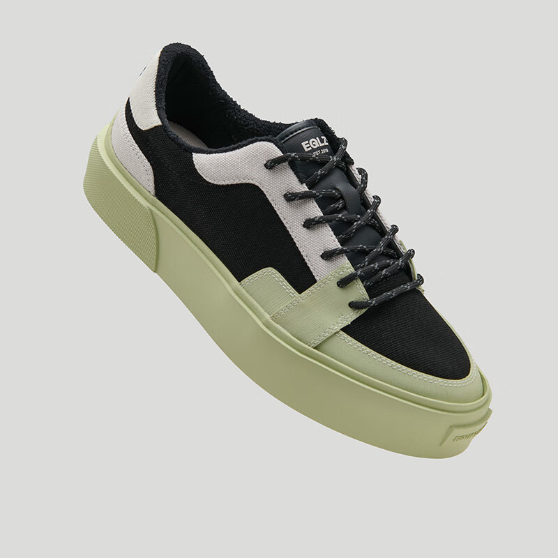 EQLZ义阔 FAULT 25 男款低帮反硫化错版鞋情侣款板鞋女休闲鞋无中生有 黑柠 43