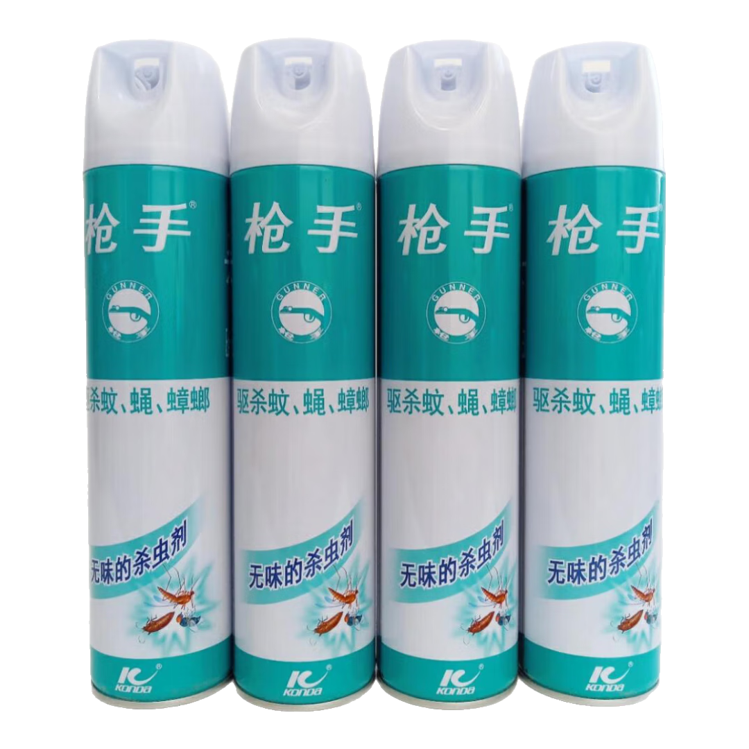 槍手殺蟲(chóng)氣霧劑無(wú)味康達(dá)滅害靈600ml蚊蠅蟑螂滅蚊子噴霧 4瓶裝無(wú)味型 600ml
