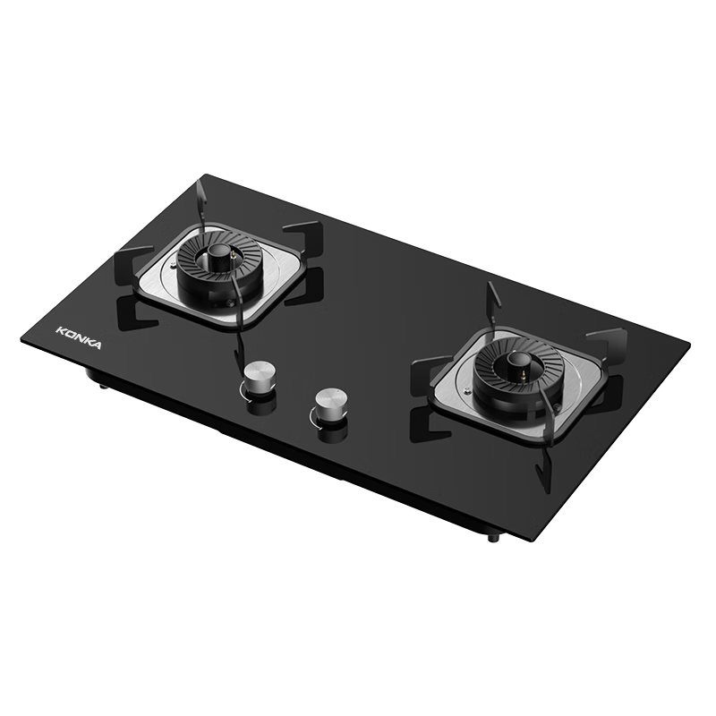 康佳（KONKA）燃气灶煤气灶双灶家用【国家补贴】 5.2kW天然气嵌入式台式双灶具 玻璃面板JZT-B500Y（天然气）