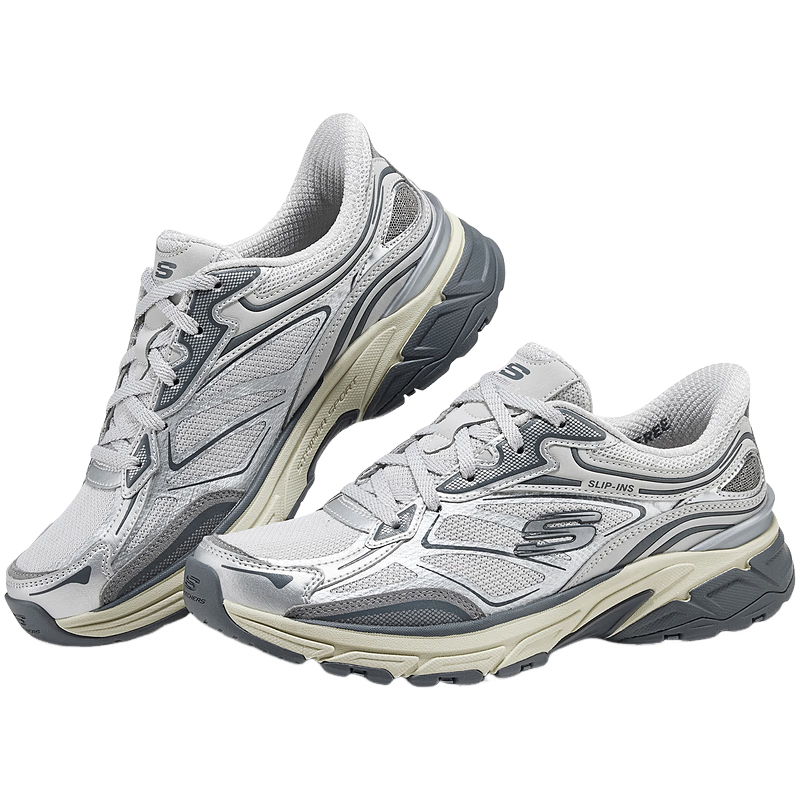 斯凯奇（Skechers）银翼鞋女鞋2025秋季新款老爹鞋闪穿复古跑鞋休闲运动鞋150710
