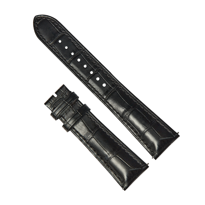 積優(yōu)（JEAYOU）天梭表帶力洛克1853手表表帶優(yōu)原裝真皮代用杜魯爾速馳海星庫(kù)圖俊雅魅時(shí)卡森恒意寶環(huán)蝴蝶扣男女士 黑色黑線 表耳14mm，表扣12mm 不配扣