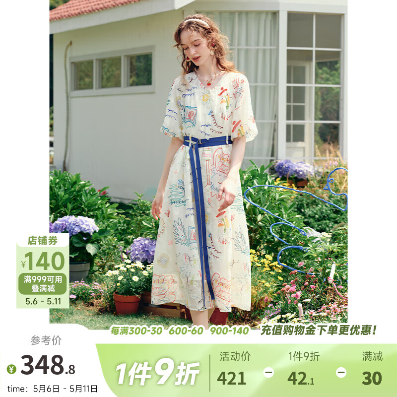 �������������� 2025�ļ��¿�С����Ϳѻӡ��������������ȹ ��ɫ-y S