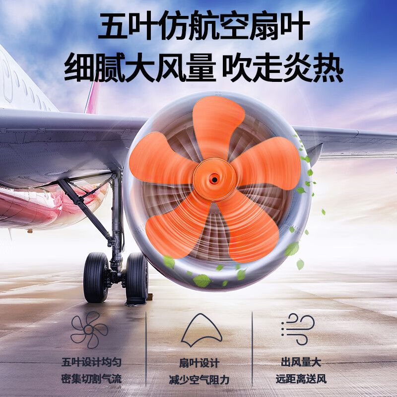 统厨【铜】360度旋转双头落地电风扇家用商用大排档饭店仓库车间大风量双面落地扇 16寸铝叶-旋钮【两面同时开】601