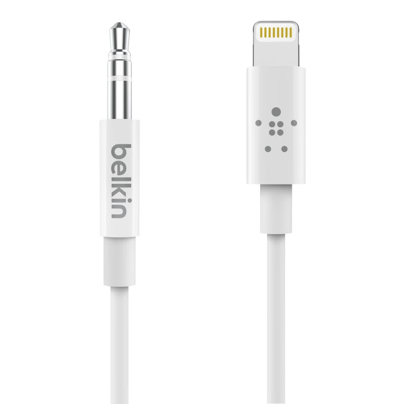 貝爾金（BELKIN）18米35mm音頻線蘋果aux車載手機(jī)連接 白色1.8米