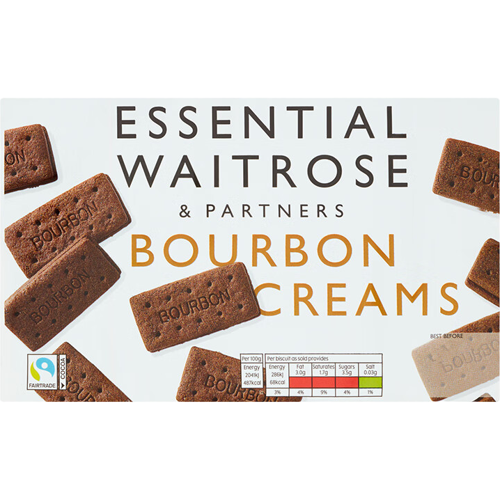 临期/PLUS：Waitrose 黑巧克力夹心波旁饼干400g  英国进口（25/5/31）