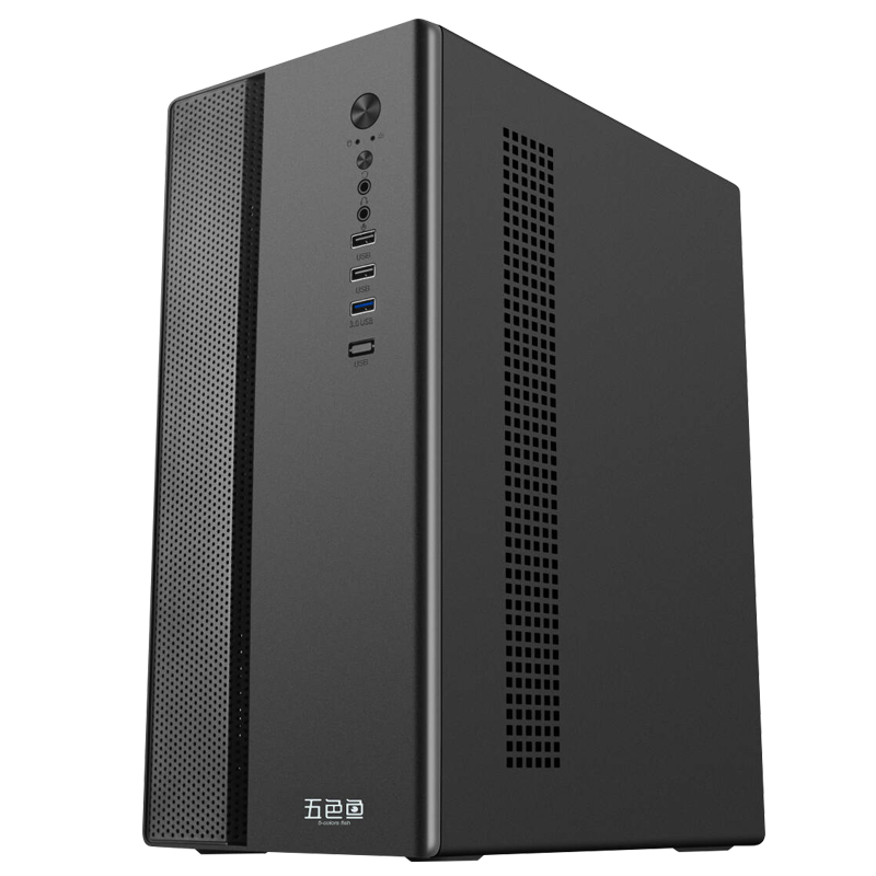 五色鱼台式电脑主机商用办公家用游戏整机(酷睿i3-12100F 16G 512G 4G游戏独显 无线WiFi)