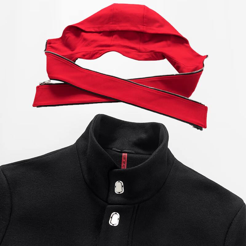 阿仕顿(ARTSDON)2025年秋季男装新款时尚穿搭潮流撞色休闲连帽中长款针织大衣外套 黑色 S (165) 推荐95-110斤