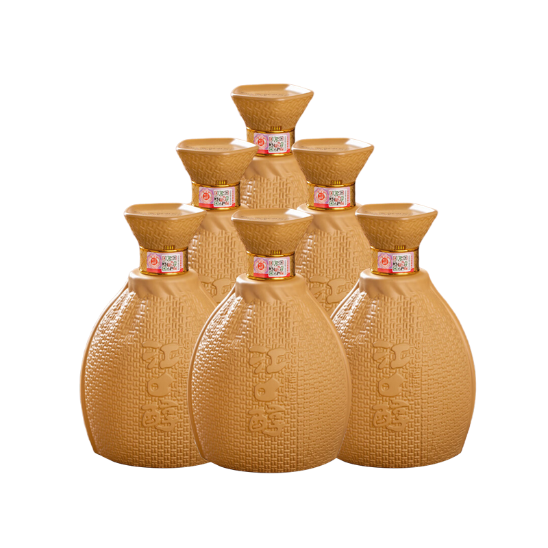 江口醇老酒坛 浓香型白酒 口粮酒 优级光瓶酒 自饮送礼 52度 500mL 6瓶 整箱装