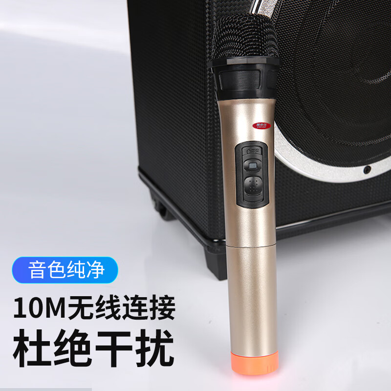 雅奇仕广场舞重低音无线蓝牙音箱音响户外话筒K歌家用大音量超重低音炮可插卡 标准无咪【8吋低音+双3吋高音】