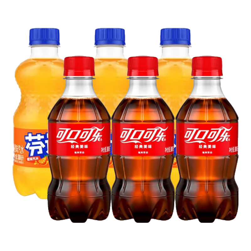 �ɿڿ��ֿɿڿ���6ƿ300ml̼������Сƿװ��ˮ��������װCoca����װ 6ƿ���ǻ�װ�����ֺͷҴ��3ƿ��