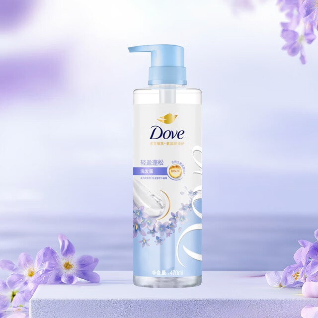 多芬（Dove）无硅油蓬松氨基酸洗发水470ml蓝风铃 细软扁塌发质 留香洗发露