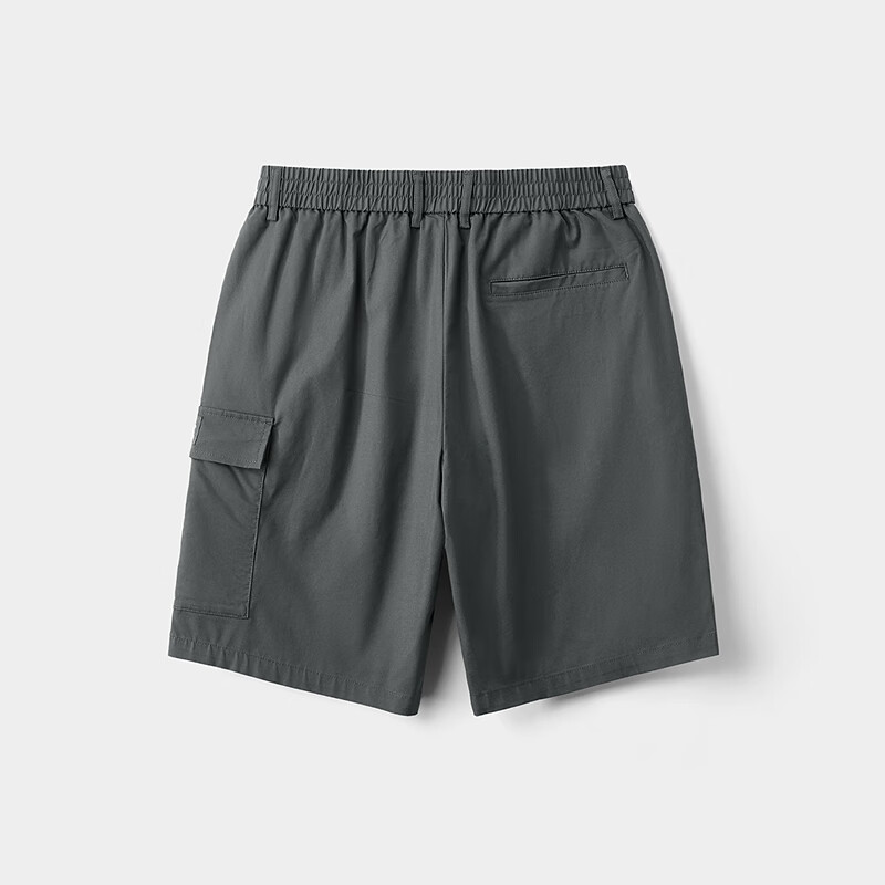 黑鲸海澜之家旗下松紧腰休闲中裤工装短裤一款两色 深灰04 2XL