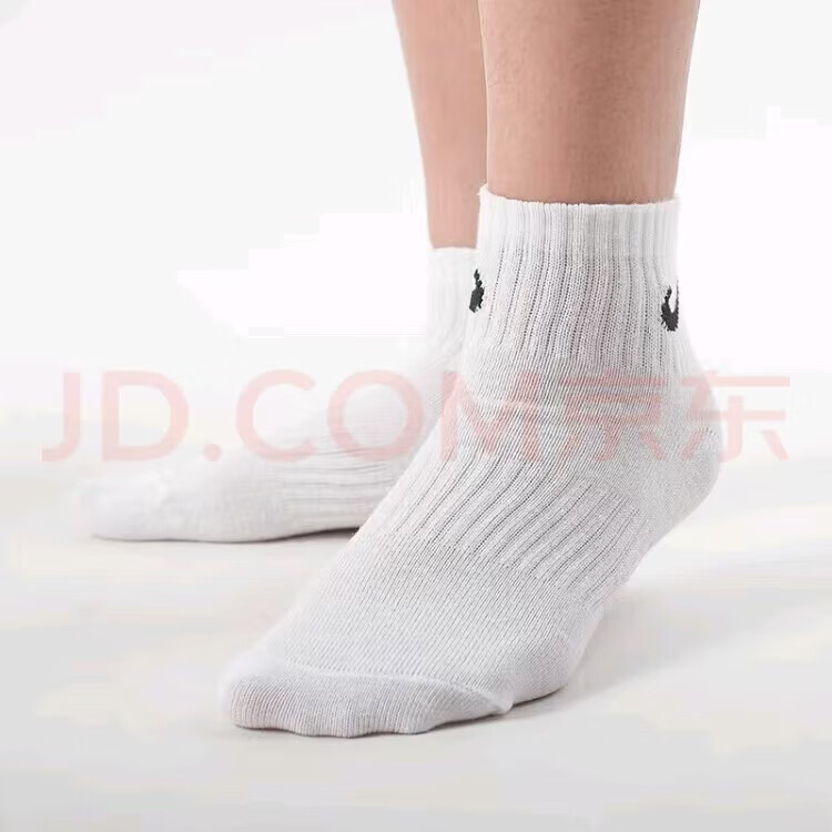 袜子男女运动袜精梳棉春秋四季透气吸汗防滑跑步篮球防臭四季款 2黑+1白【长（高）筒】3双 L 码【42-45】精梳棉