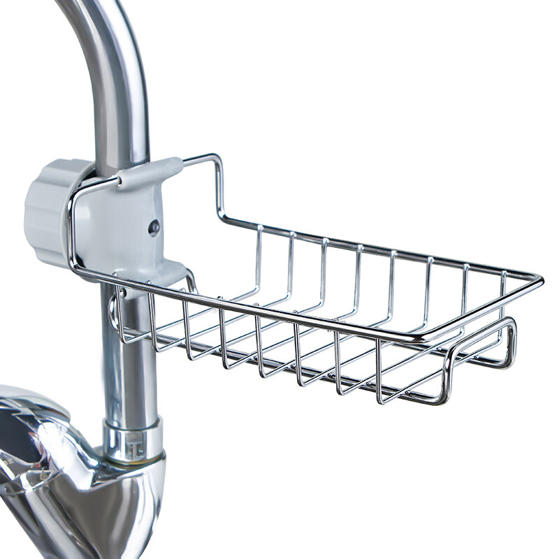 不锈钢水龙头沥水架厨房可调节水槽抹布收纳架洗碗布整理架置物架