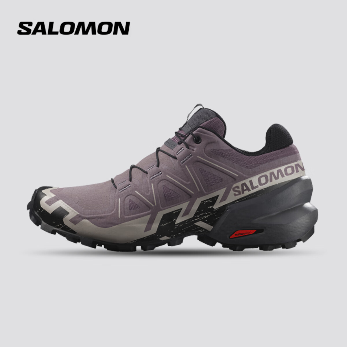 萨洛蒙（Salomon）女款 户外运动舒适透气大耳齿抓地贴合包裹越野跑鞋 SPEEDCROSS 6 月球紫 417429 5 (38)