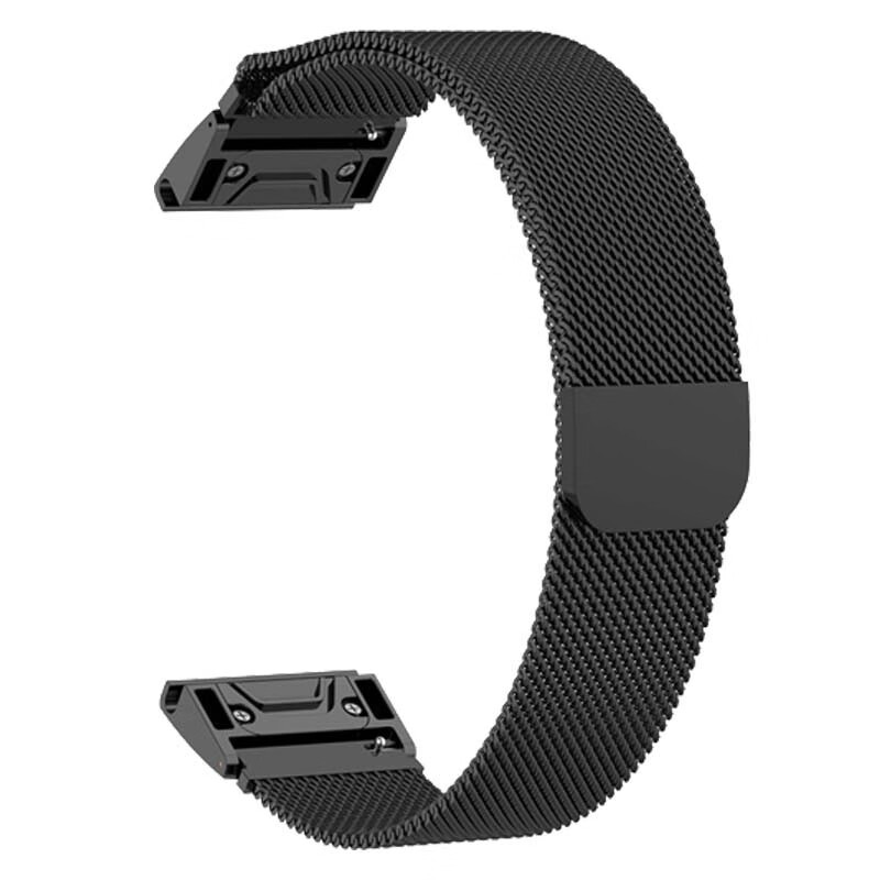 之宋适用Garmin佳明智能手表fenix7表带佳明fenix3 5splus 6xPro金属 黑色米兰磁吸 Fenix7/epix易耐时通用22mm宽