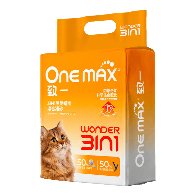 挚野豆腐混合猫砂膨润土低尘除臭结团猫砂XX 【ONEMAX】三合一猫砂 6包