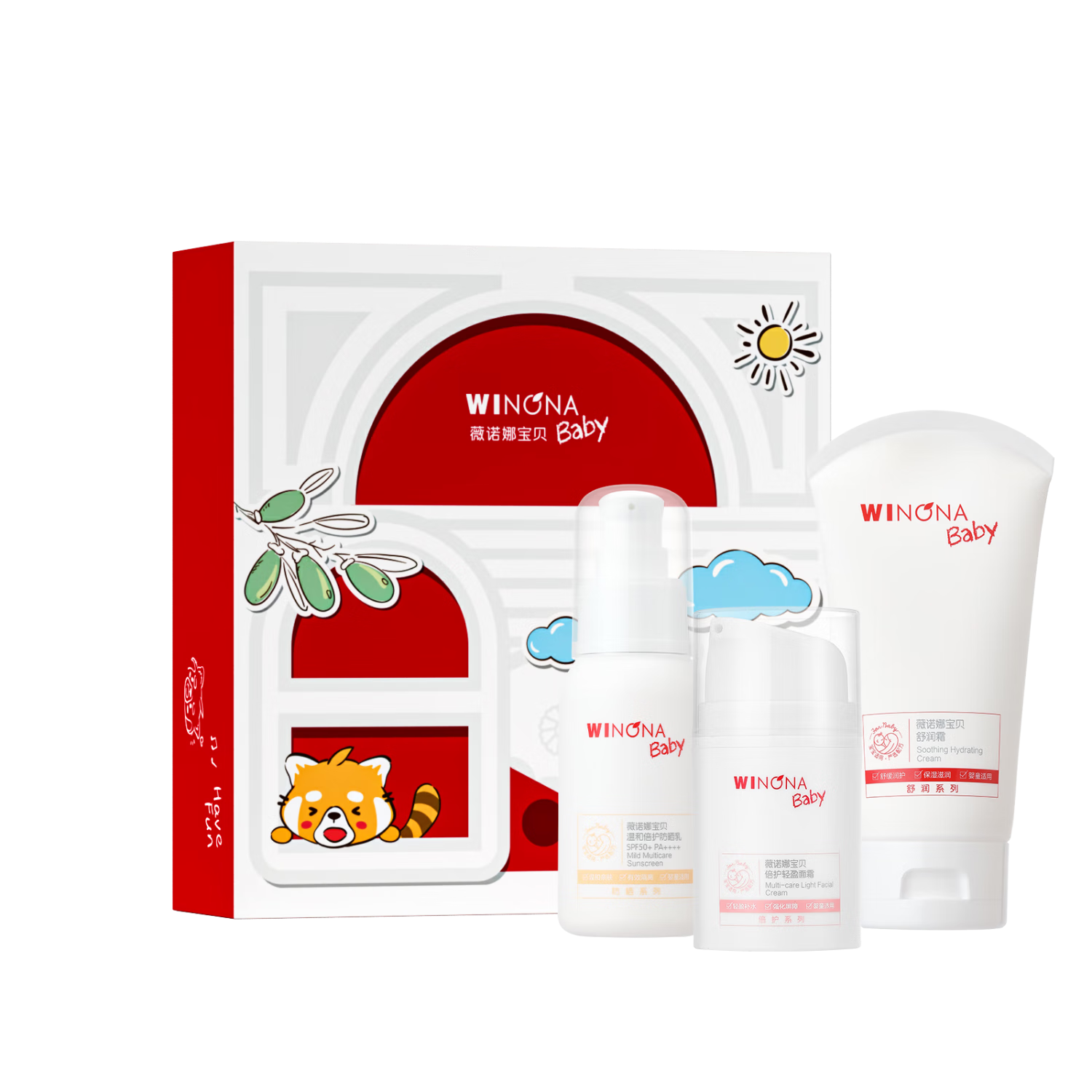 薇诺娜宝贝夏季礼盒（舒润霜100g+防晒乳50ml+轻盈面霜50g ）