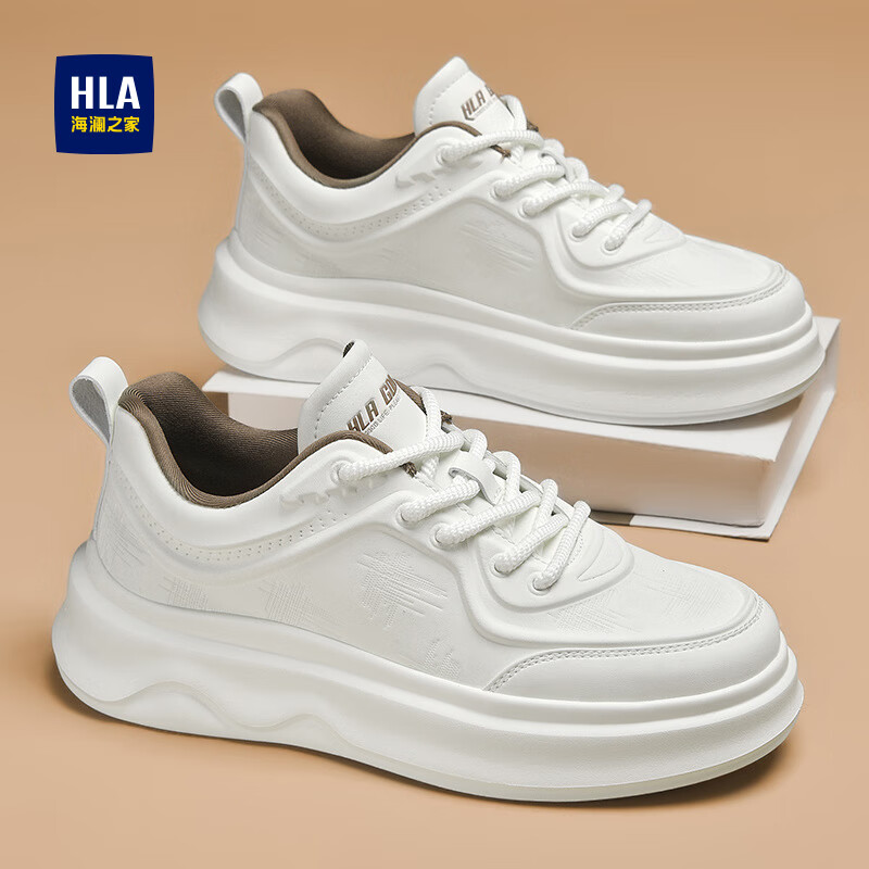 海澜之家男鞋板鞋男透气2026年最新款夏季增高小白鞋男休闲百搭厚底鞋子男 白色745 41