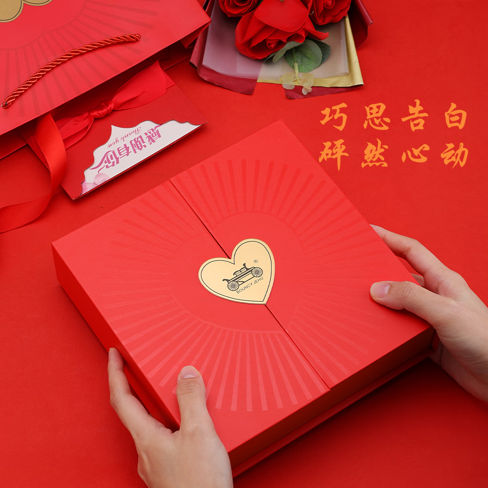 BOUNCY JEHU皮带男老爷车自动扣头层牛皮裤带真皮腰带送男友老公爸爸生日礼物 镜面款【红色尊贵礼盒套装】 130cm （体重180-220斤）选择