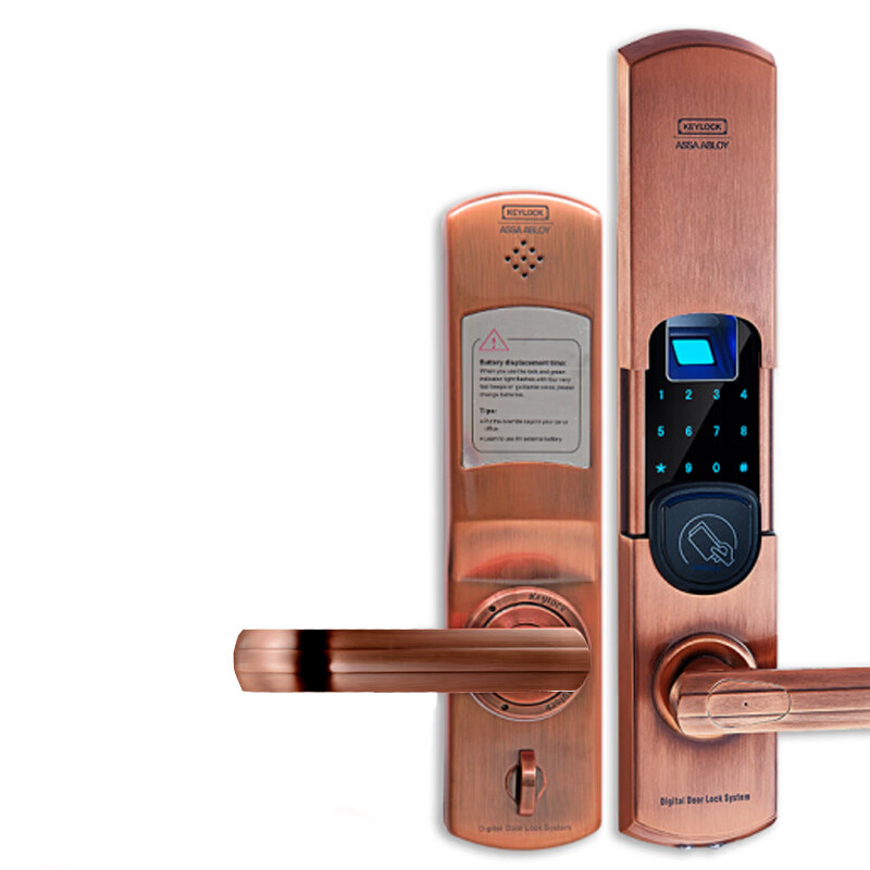 第吉尔（Keylock）智能锁门锁指纹锁家用防盗门密码锁经典款开发商专用锁92A 红古铜（指纹+密码+卡+钥匙）