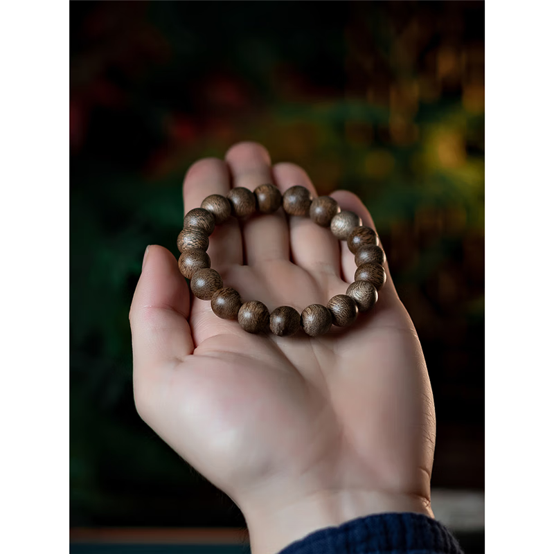 耕鸿越南惠安奇楠沉香手串沉水级文玩老料香木佛珠女男款情侣手链素款 越南惠安沉香约11mm